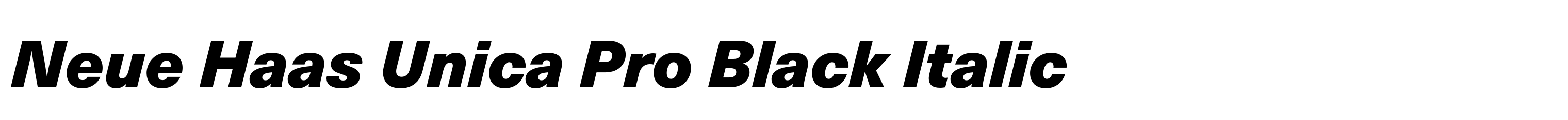 Neue Haas Unica Pro Black Italic